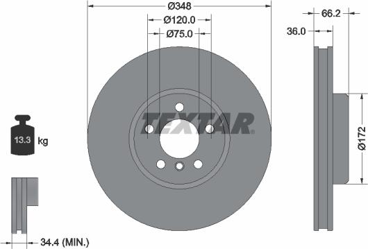 Textar 92310505 - Тормозной диск autospares.lv