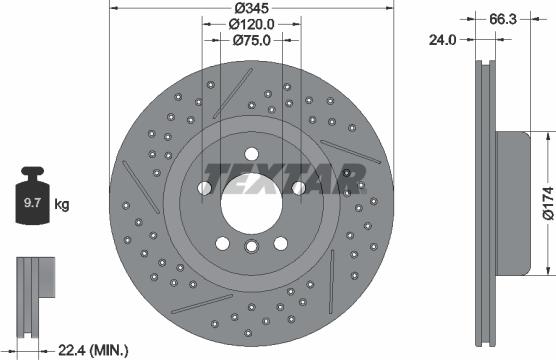 Textar 92311405 - Тормозной диск autospares.lv