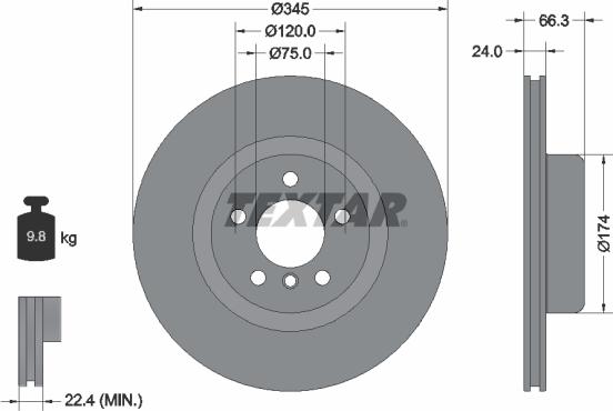 Textar 92311505 - Тормозной диск autospares.lv