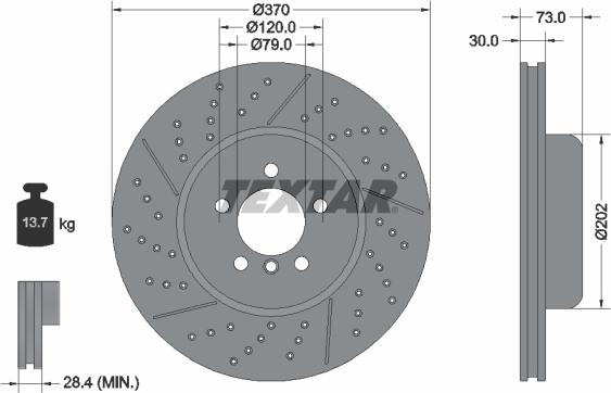 Textar 92311605 - Тормозной диск autospares.lv