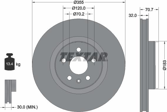 Textar 92313905 - Тормозной диск autospares.lv