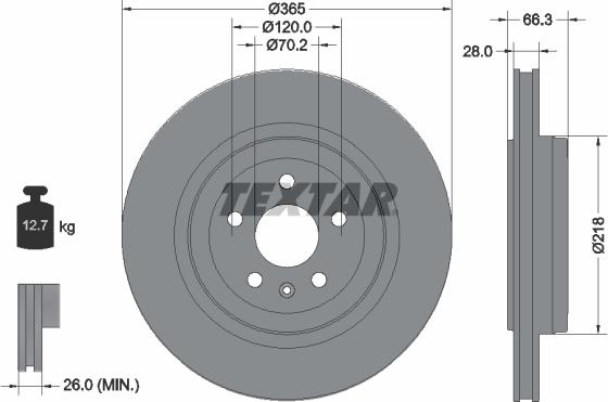 Textar 92313803 - Тормозной диск autospares.lv