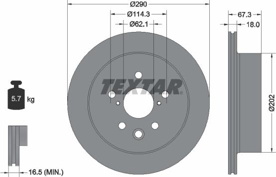 Textar 92334403 - Тормозной диск autospares.lv