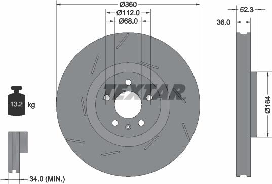 Textar 92334205 - Тормозной диск autospares.lv