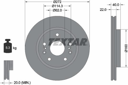 Textar 92329603 - Тормозной диск autospares.lv