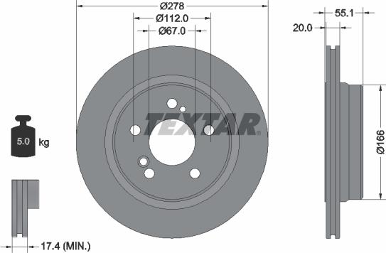 Textar 92329703 - Тормозной диск autospares.lv