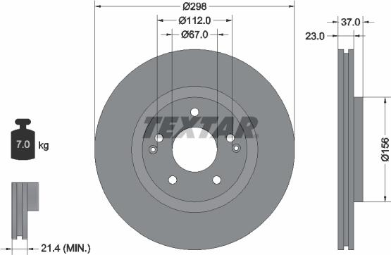 Textar 92324903 - Тормозной диск autospares.lv