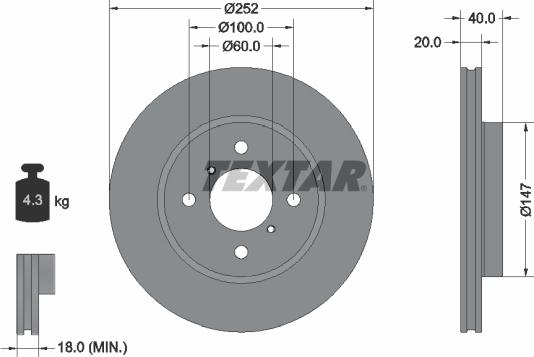 Textar 92320603 - Тормозной диск autospares.lv