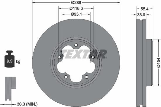 Textar 92320303 - Тормозной диск autospares.lv