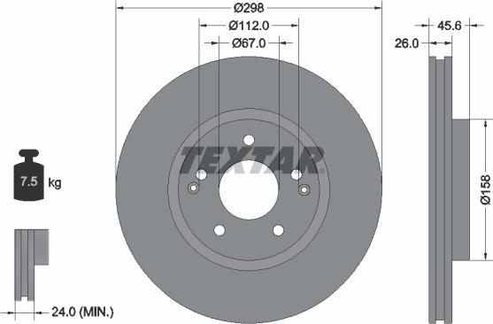 Textar 92322903 - Тормозной диск autospares.lv