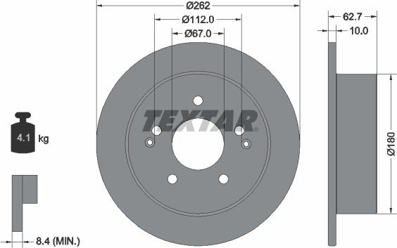 Textar 92322203 - Тормозной диск autospares.lv