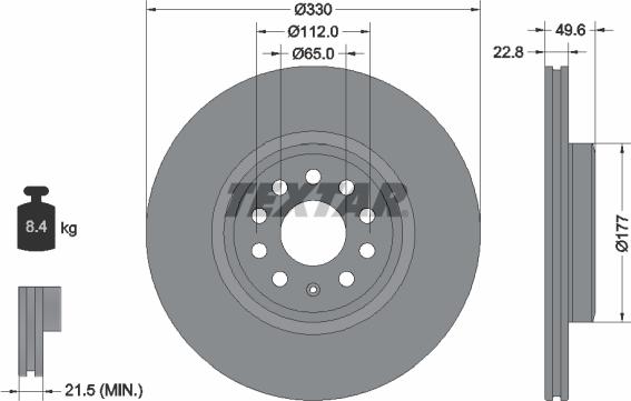 Textar 92327103 - Тормозной диск autospares.lv