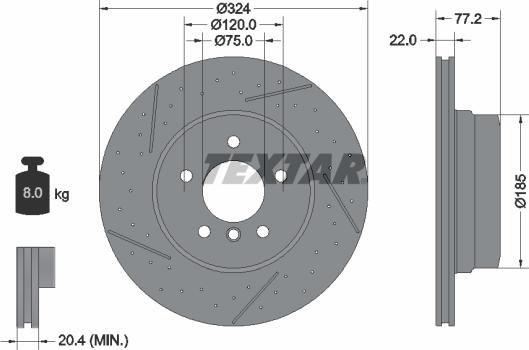 Textar 92295505 - Тормозной диск autospares.lv