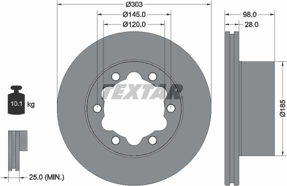 Textar 92295303 - Тормозной диск autospares.lv