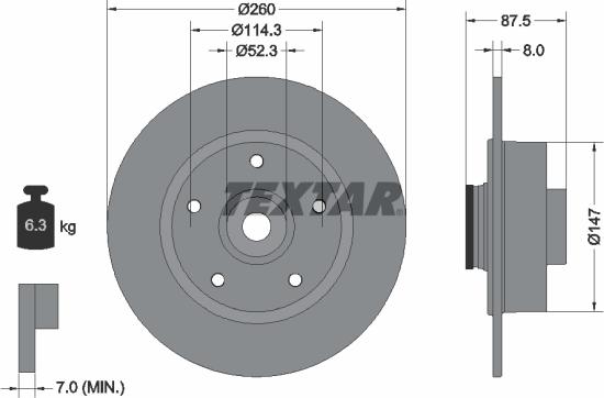 Textar 92295203 - Тормозной диск autospares.lv