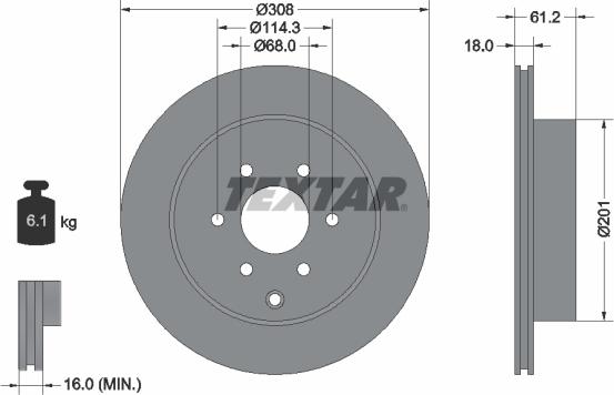 Textar 92296403 - Тормозной диск autospares.lv