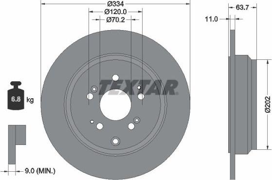 Textar 92296603 - Тормозной диск autospares.lv