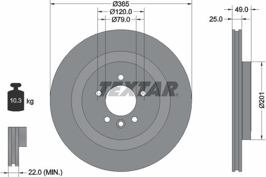 Textar 92293003 - Тормозной диск autospares.lv