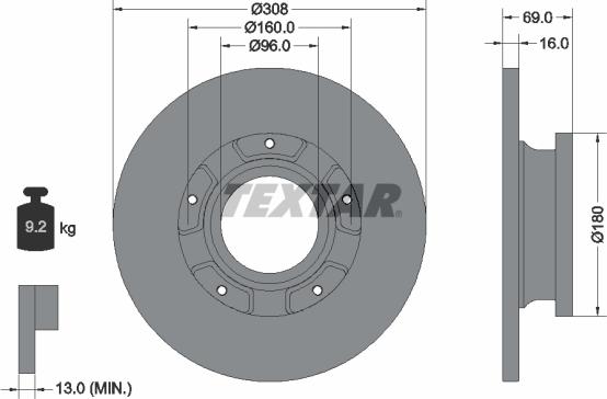 Textar 92292603 - Тормозной диск autospares.lv