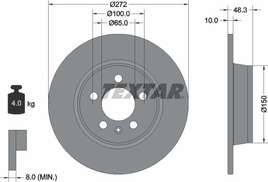 Textar 92292003 - Тормозной диск autospares.lv