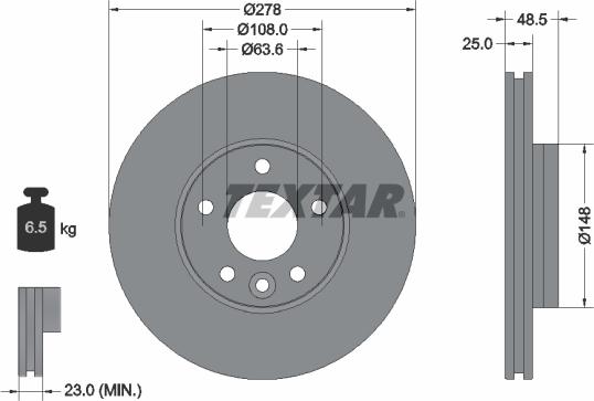 Textar 92292303 - Тормозной диск autospares.lv