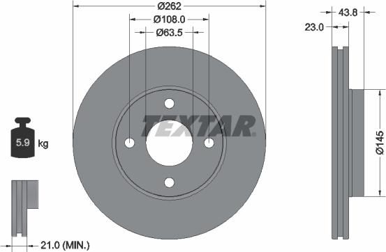 Textar 92292703 - Тормозной диск autospares.lv
