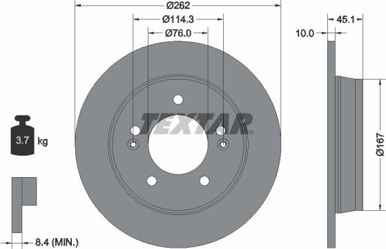 Textar 92240003 - Тормозной диск autospares.lv