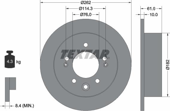 Textar 92240803 - Тормозной диск autospares.lv