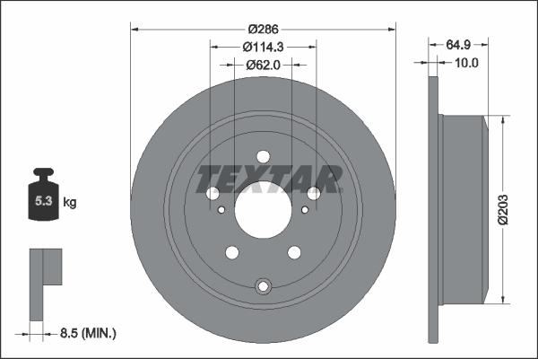 Textar 92248703 - Тормозной диск autospares.lv