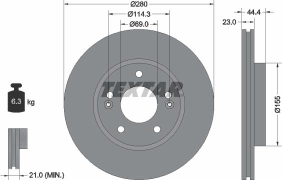 Textar 92243203 - Тормозной диск autospares.lv