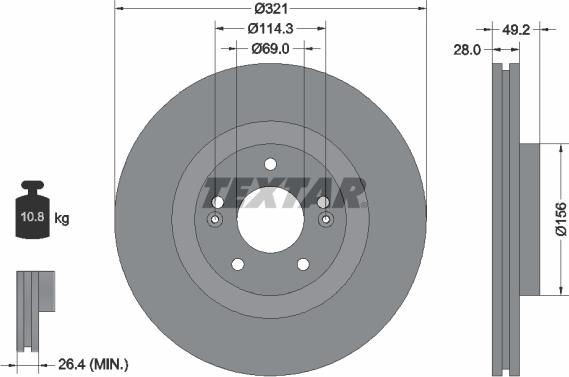 Textar 92242903 - Тормозной диск autospares.lv