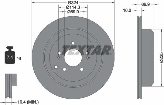 Textar 92242603 - Тормозной диск autospares.lv