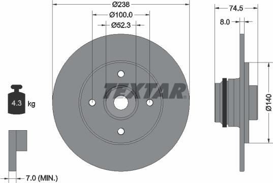 Textar 92242100 - Тормозной диск autospares.lv