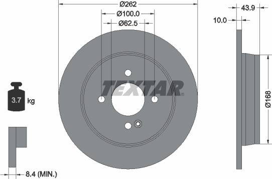 Textar 92242203 - Тормозной диск autospares.lv