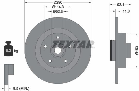 Textar 92254100 - Тормозной диск autospares.lv