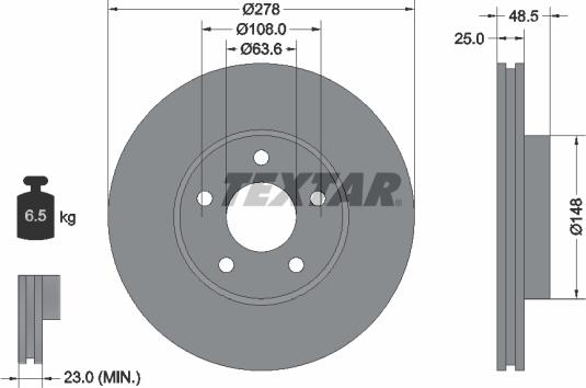 Textar 92255503 - Тормозной диск autospares.lv