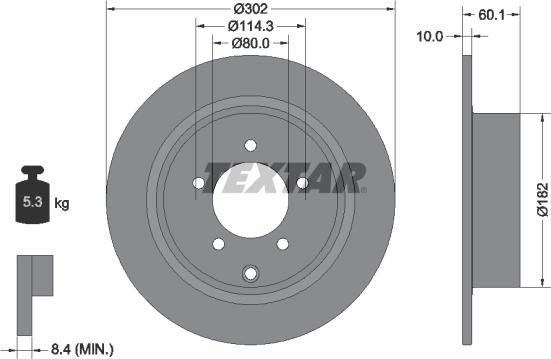 Textar 92255103 - Тормозной диск autospares.lv