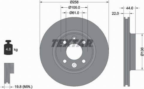 Textar 92255200 - Тормозной диск autospares.lv