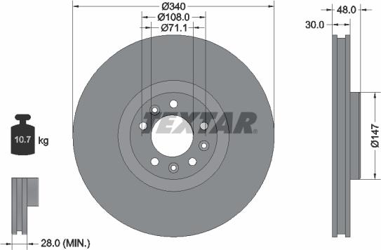 Textar 92256003 - Тормозной диск autospares.lv