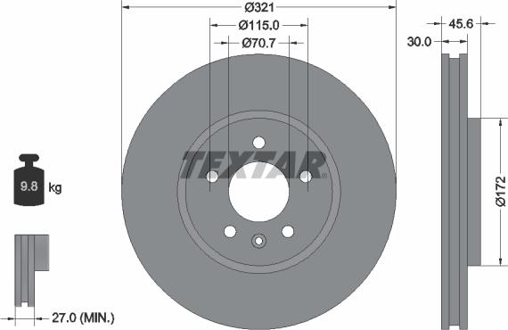 Textar 92256803 - Тормозной диск autospares.lv