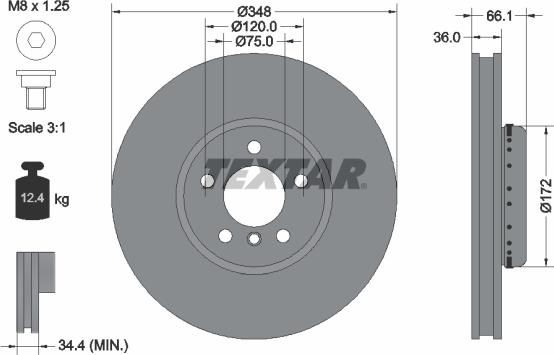 Textar 92253803 - Тормозной диск autospares.lv