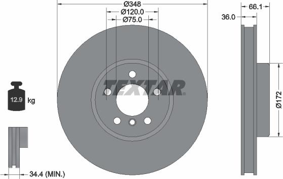 Textar 92253825 - Тормозной диск autospares.lv