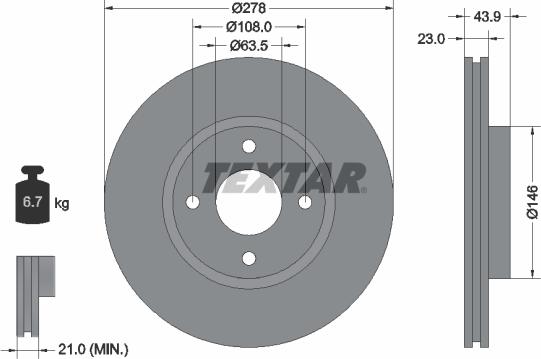 Textar 92252403 - Тормозной диск autospares.lv