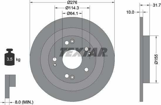 Textar 92252603 - Тормозной диск autospares.lv