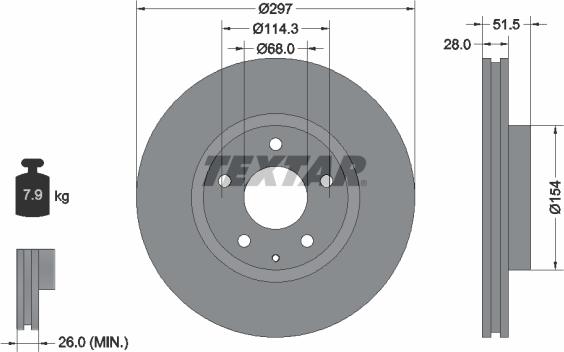 Textar 92257405 - Тормозной диск autospares.lv