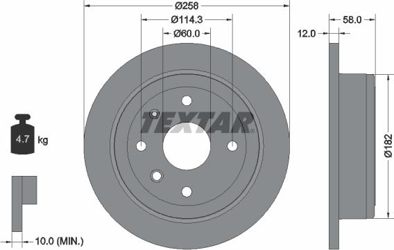 Textar 92269903 - Тормозной диск autospares.lv