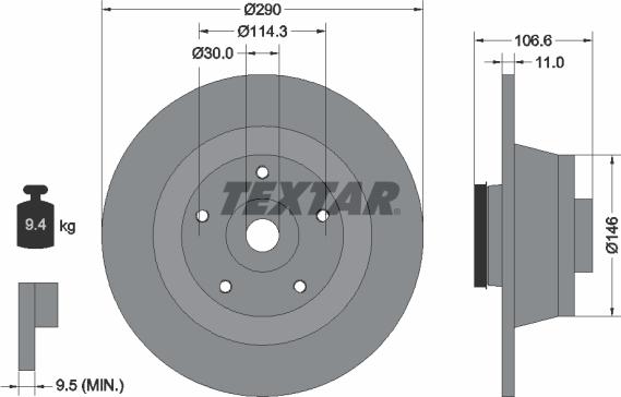 Textar 92269603 - Тормозной диск autospares.lv