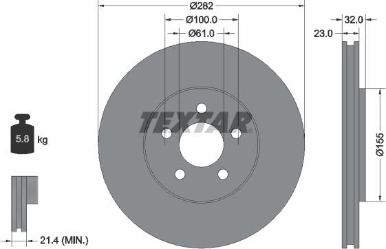 Textar 92269300 - Тормозной диск autospares.lv
