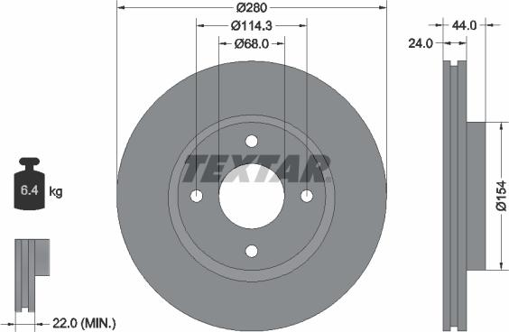 Textar 92269203 - Тормозной диск autospares.lv