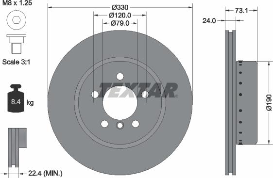 Textar 92269725 - Тормозной диск autospares.lv